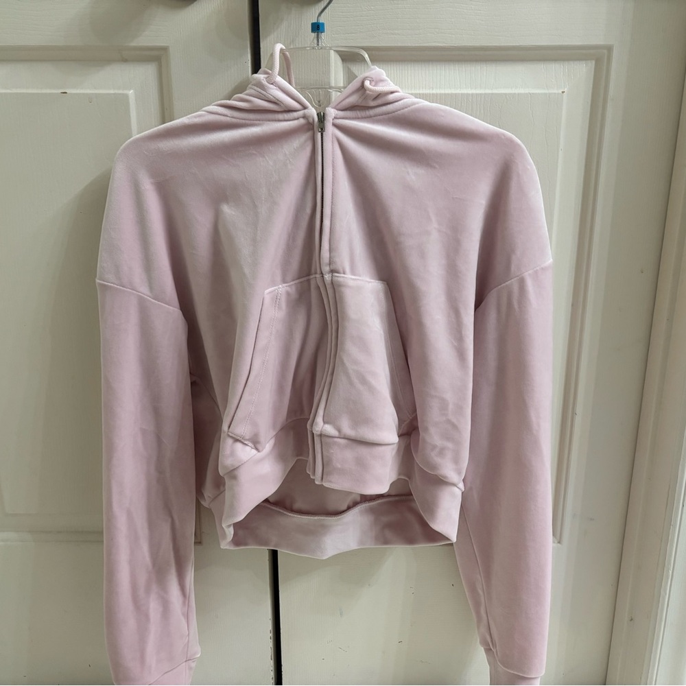 Light Pink Cropped hoodie- Forever 21
